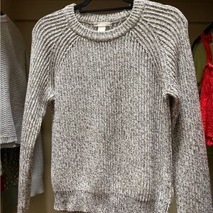 H&M Ribbed Knit Sweater in Cream and Gray